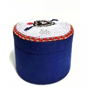 Anthropologie Fortune Heart Beaded Lidded Jewelry Box, NEW IN packaging